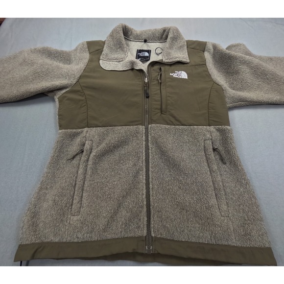 North Face Denali Jacket Womens Small Polartec Fleece Softshell Olive Tan - Picture 5 of 14